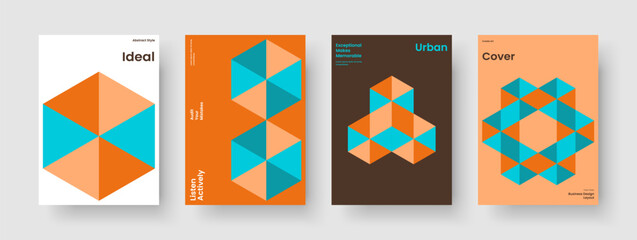 Obraz premium Geometric Poster Template. Modern Flyer Layout. Creative Banner Design. Report. Business Presentation. Book Cover. Brochure. Background. Journal. Handbill. Advertising. Leaflet. Magazine