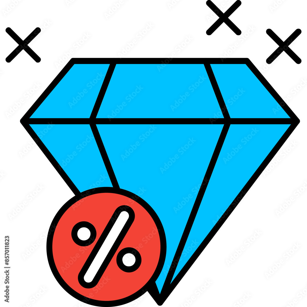 Sticker diamond icon