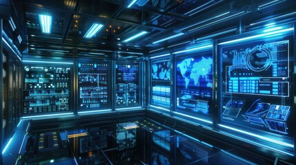 Futuristic Control Room Interface
