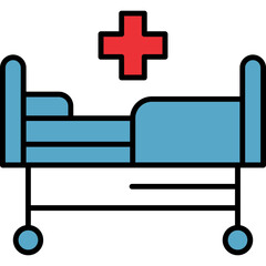 Fototapeta premium Hospital bed Icon