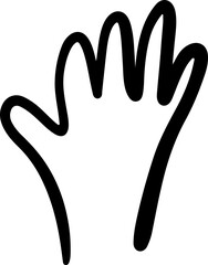 hand line art vector silhouette