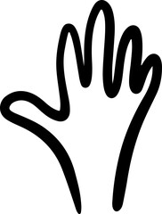 hand line art vector silhouette