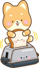 Cute Dog with Toaster