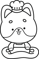 Cute Dog Chef with Dough Coloring