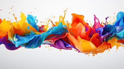 Colorful paint splash on white background
