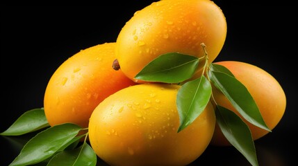 Raw mango on white background