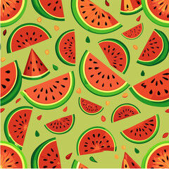 seamless pattern with watermelon