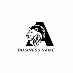 design logo creative letter A and lion king