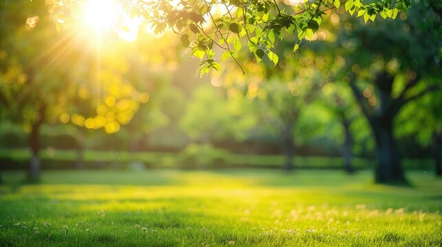 Nature backdrop with tree lined blurred background under sunny skies