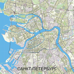 Saint Petersburg, Russia map poster art