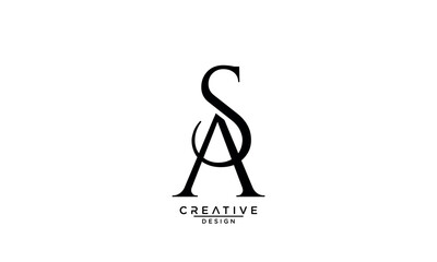 AS, SA, A, S, Abstract Letters Logo Monogram