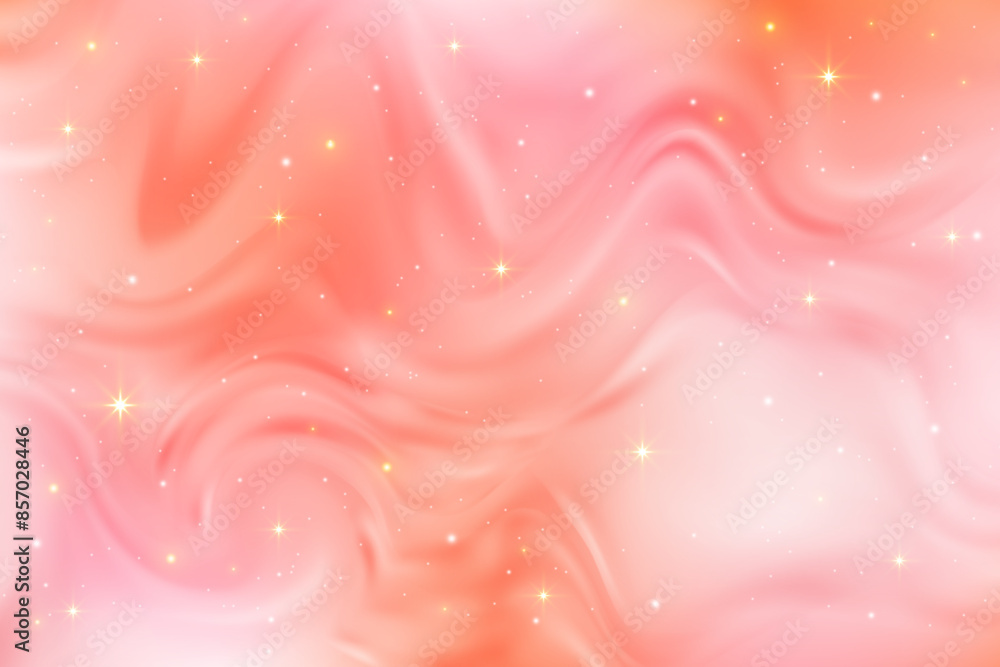 Poster pink gradient wavy background. abstract blurred liquid texture. fluid vector peach space with glitte