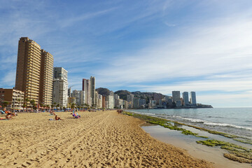 The beach in Benidorm, Costa Blanca, Spain