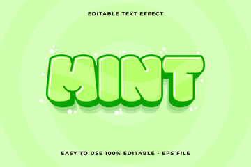 mint Editable text effect 3d Trendy Cartoon template style cute vector