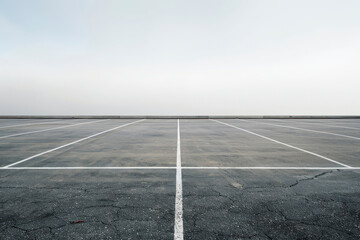 Fototapeta premium Free space on parking lot.