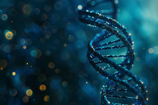 DNA helix concept of new ideas with Digital Virtual analysis chromosome DNA test.