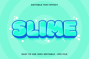 slime Editable text effect 3d Trendy Cartoon template style cute vector