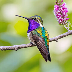 Fototapeta premium The Jewel of the Forest A Vividly Colored Hummingbird in Its Natural Environment