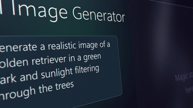 Cinematic Concept of AI Chatbot Interface Generate a Detailed 3D Model of a Cute Picture of Golden Retriever Dog. Design for Product Visualization, Production. AI Creative Digital Design for eCommerce