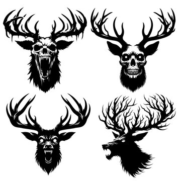 The silhouette of a demonic deer head is perfect for the imagination.