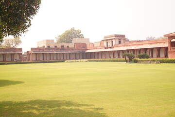 Buland Gate and the parts of Fatehpur Sikri palace in Agra, Uttar Pradesh, India.