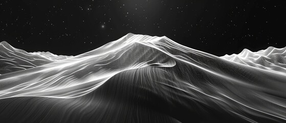 Abstract black and white photo of a mountain range.