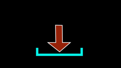 Red flat down arrow. icon web. icon illustration