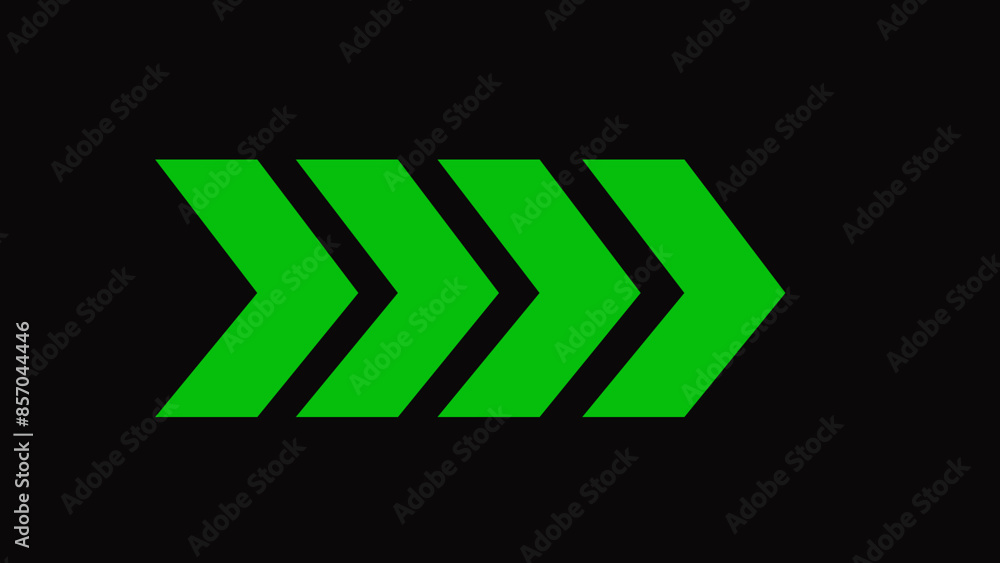 Aufkleber green glowing wright arrows. glowing arrows on a black background. 3d rendering glowing up arrow abs