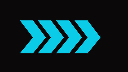 Blue glowing wright arrows. Glowing Arrows on a Black Background. 3d rendering glowing up arrow abstract background.