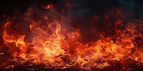 Obraz premium Fiery Inferno: Abstract Flames Dancing in the Dark
