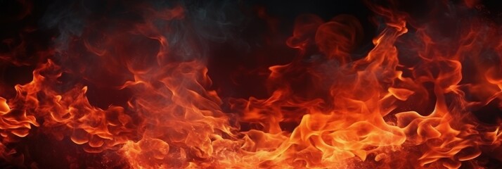 Fiery Abstract Background with Smoke