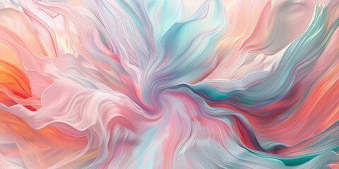 Obraz premium An abstract design of twirling pastel colors creates a mesmerizing background, ideal for wallpaper or headers
