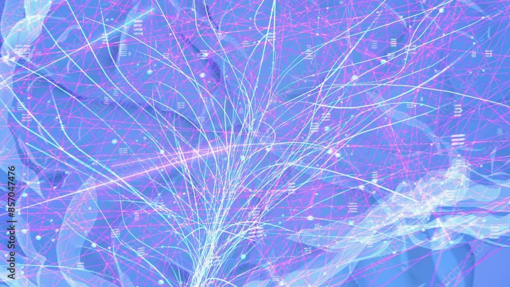 Poster 3d vfx animation of neural network in ai brain, illustrating intricate data flow and connectivity. c