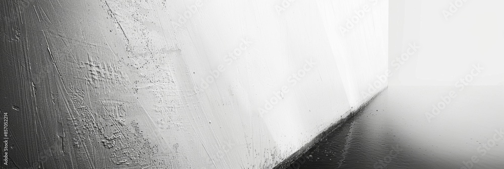 Poster the contrast between sharp straight lines and soft blended areas of black and white paint adds depth