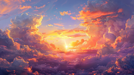 a sunset painting the sky with vibrant shades of orange