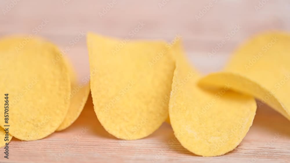 Wall mural potato chips close up