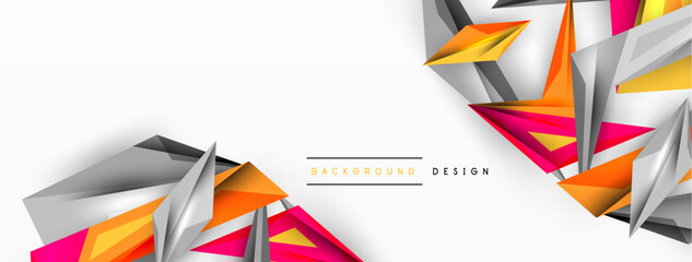 Minimal geometric abstract background. Low poly dynamic triangle design. Trendy techno business template for wallpaper, banner, background or landing