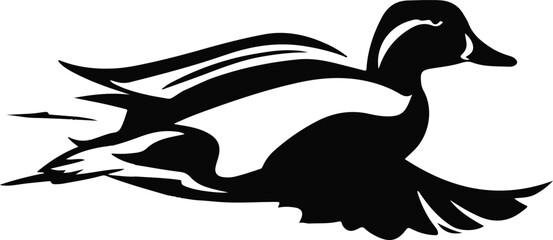  Wild duck silhouette vector image