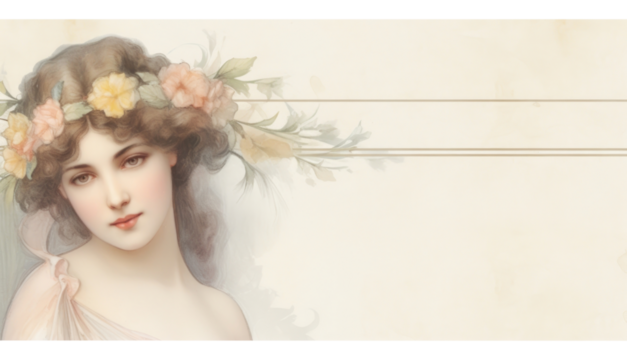 PNG Adhesive tape is stuck on art nouveau ephemera collage portrait adult contemplation