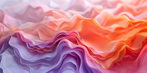 Fototapeta premium Abstract 3D render of gradient waves in vibrant colors, suitable for wallpapers and backgrounds.