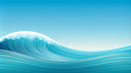 Abstract blue background with flowing curves reminiscent of ocean waves