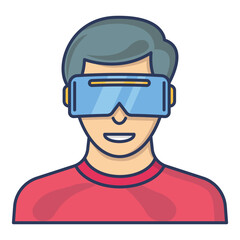 Virtual Reality Icon Vector Design Template