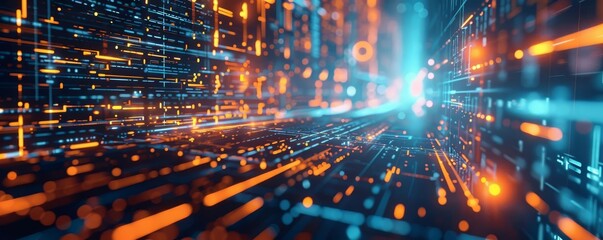 A seamless blend of technology and finance in a visually striking composition