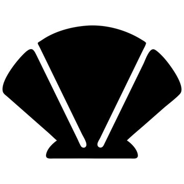 recommend clip art: A black and white icon of a seashell, symbolizing the beach and marine life.