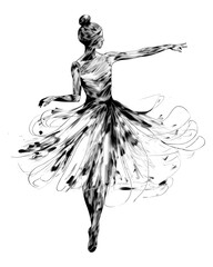 PNG A ballerina dancing drawing ballet