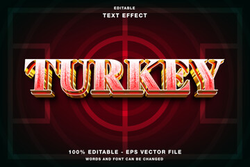 Turkey Football 3d Editable Text Effect Template Style Premium Vector