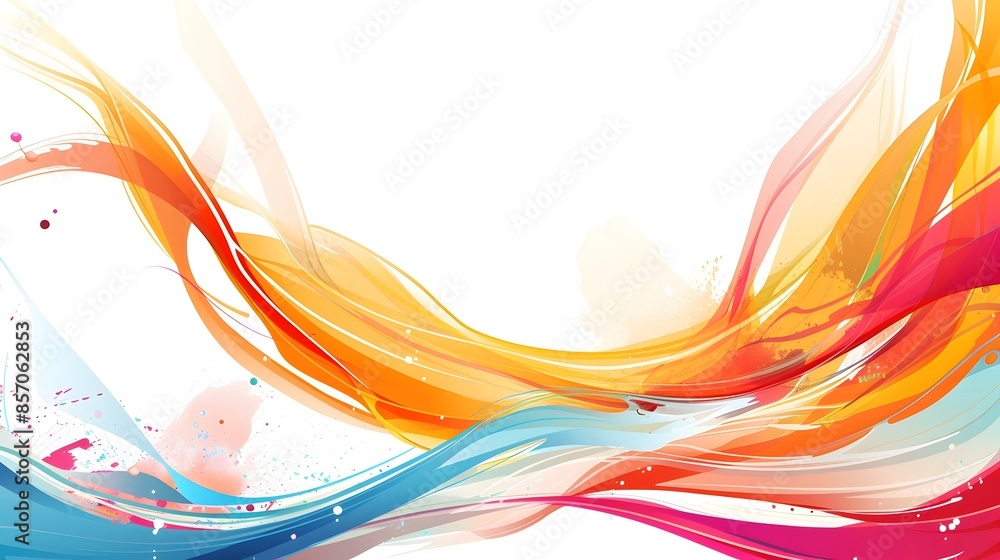 Poster vibrant abstract fluid swirl of colorful gradient waves and splashes