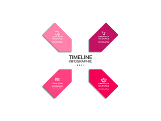Business infographic template with 4 step for business, education, web design, banners, brochures, flyers. Vector illustration.