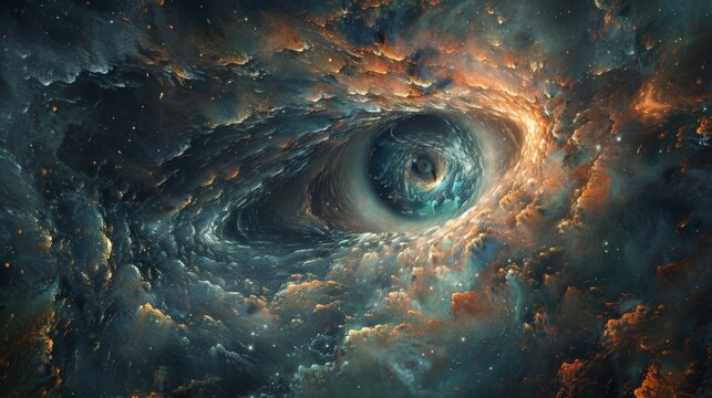 in the vast expanse of the mind, all truths converge at a singular point of understanding, symbolizing the omniscient eye concept in the background