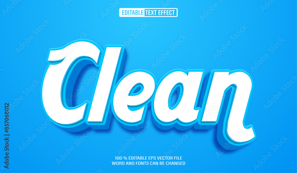 Fototapete editable 3d text style effect - clean text effect template